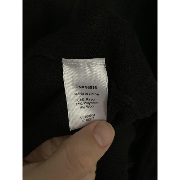Coldwater‎ Creek Cardigan Sweater Women 2X Black Open Front Dolman Pocket Knit - Picture 9 of 12